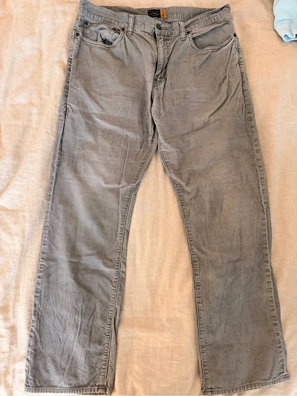 J. Crew Men's Straight-Leg Corduroy Jeans in Gray